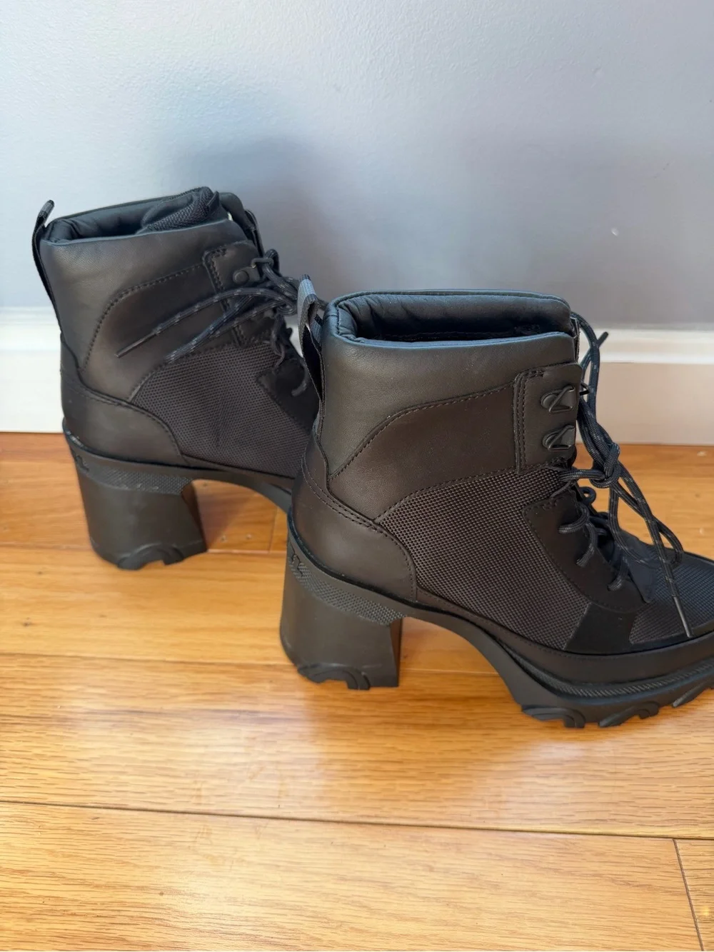 Sorel Black Lace-Up Chunky Heel Combat Boot - Picture 4 of 7